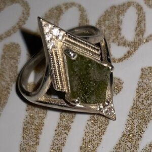 Moldavite ring